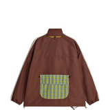 Red jacket, back view