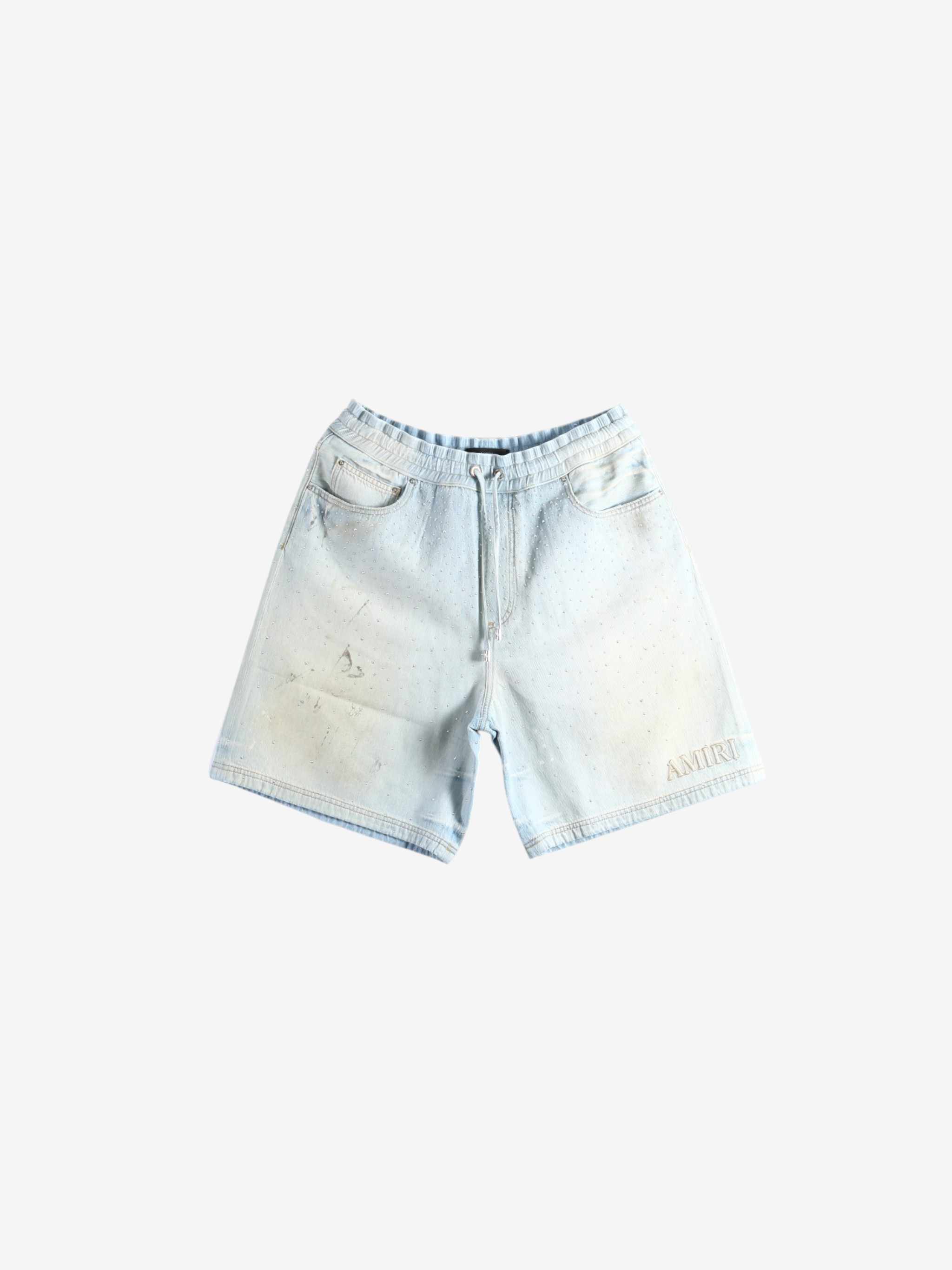 Blue shorts, front view