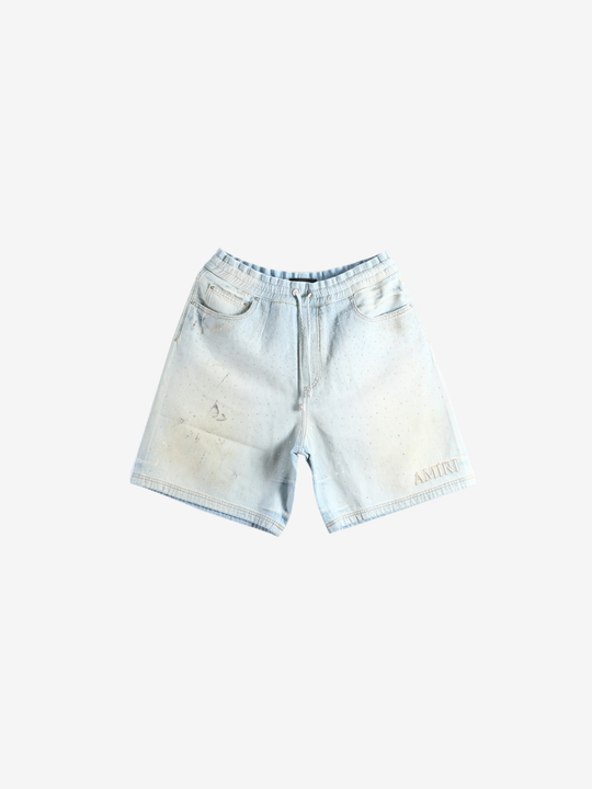 Blue shorts, front view