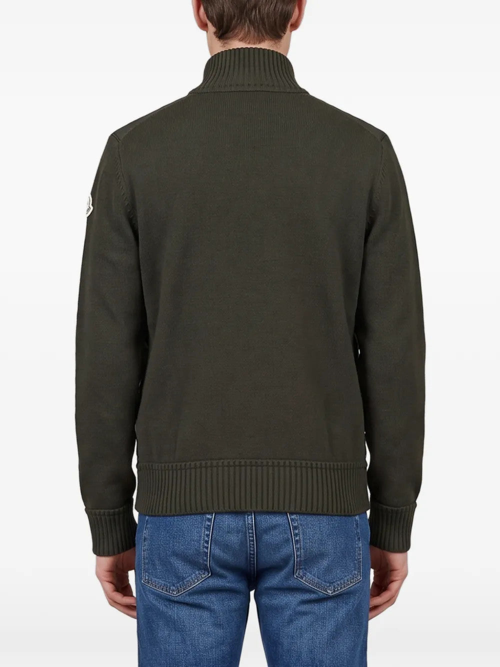 Green knitwear, full body view