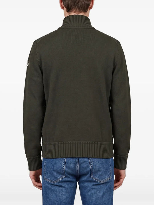 Green knitwear, full body view