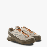Tan sneakers, side view