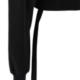 Close up of Black hoodie, showing texture of the 100% cotton fabric