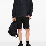 Black shorts, full body view