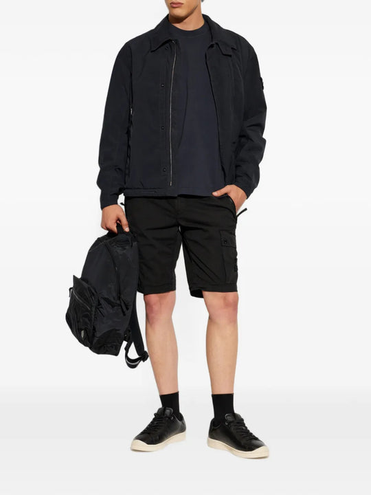 Black shorts, full body view