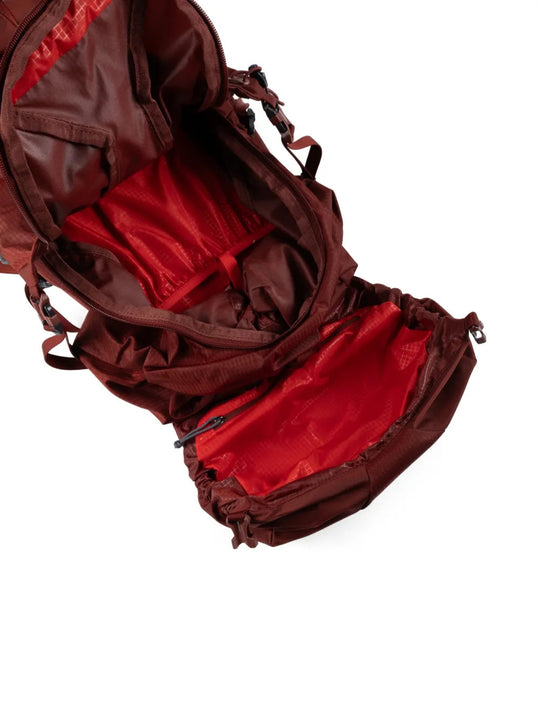 Burgundy bag, front view