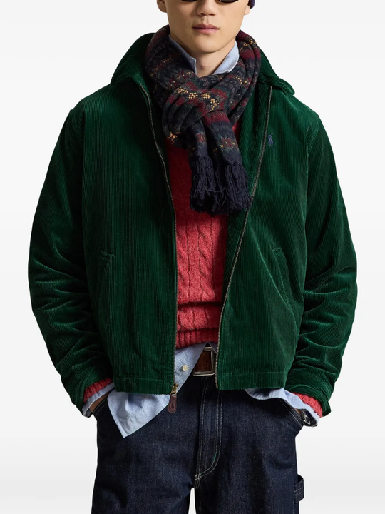 Green windbreaker worn by a person, showing the windbreaker's fit