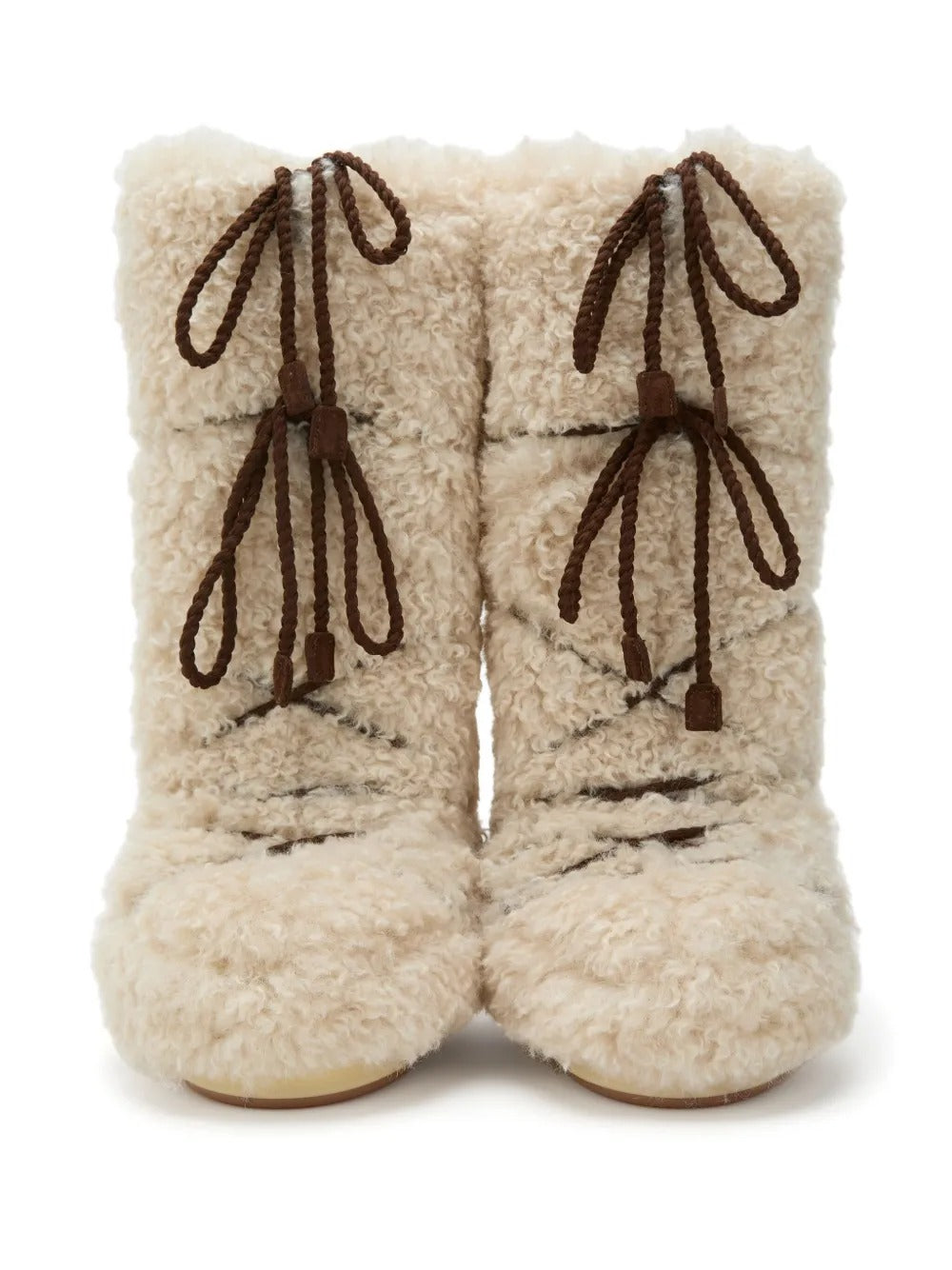 Tan boots, front view