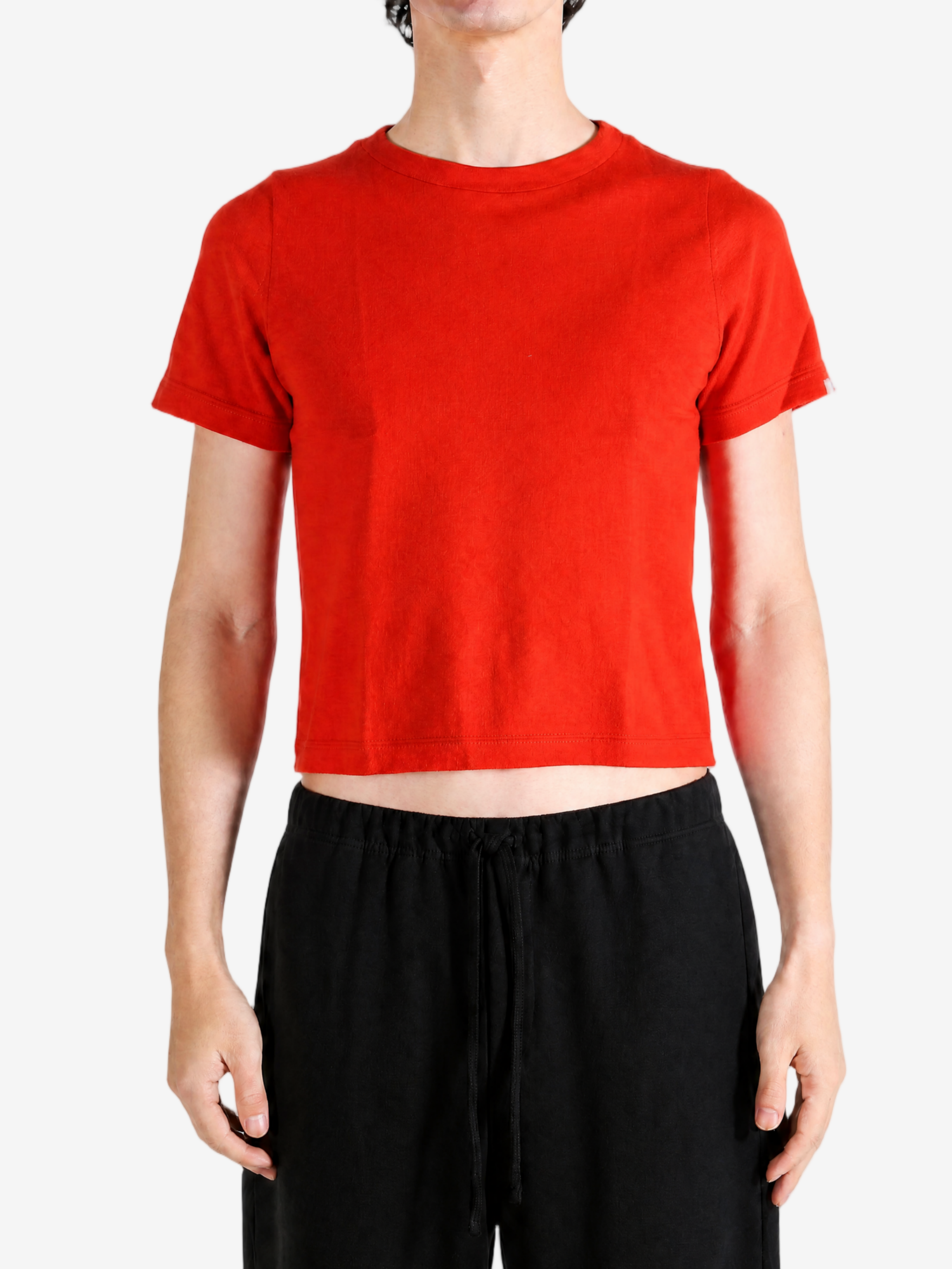 Red top, full body view