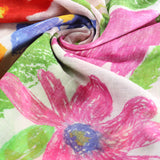 Close up of white scarf, showing texture of the Cotton and  Silk fabric