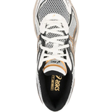 Tan sneakers, top view