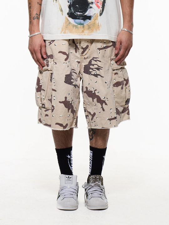 Brown shorts worn by a person, showing the shorts fit