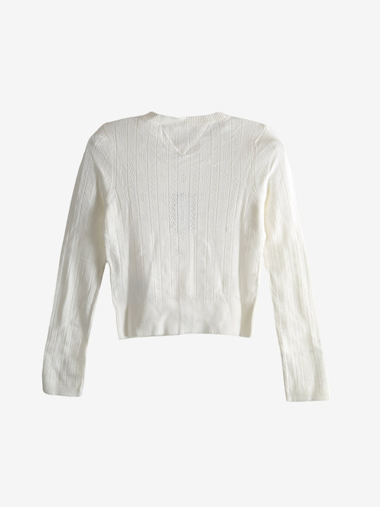 White knitwear, front view