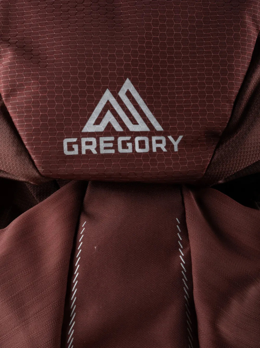 Close up of Burgundy bag, showing detail