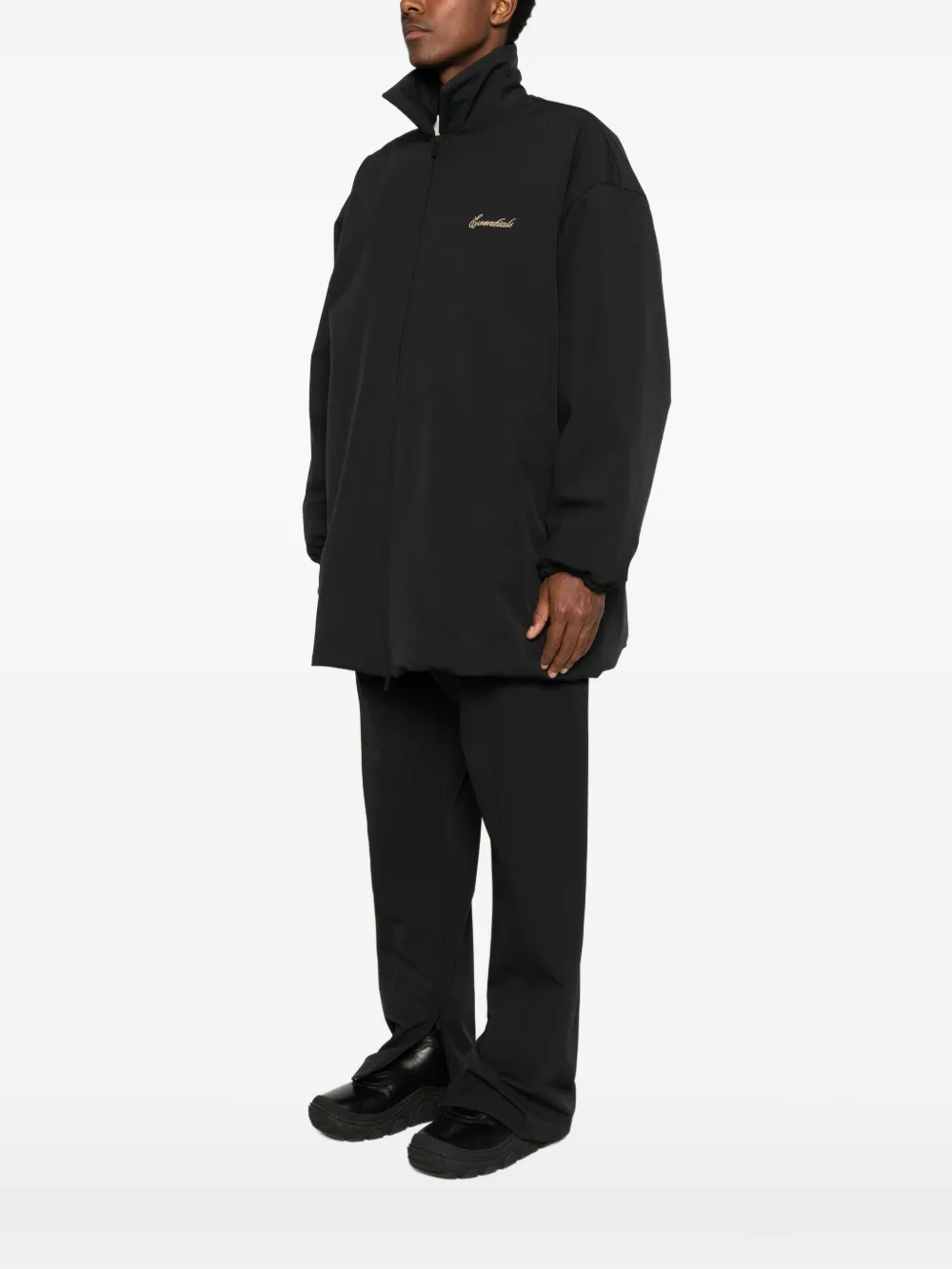 Black coats, full body view