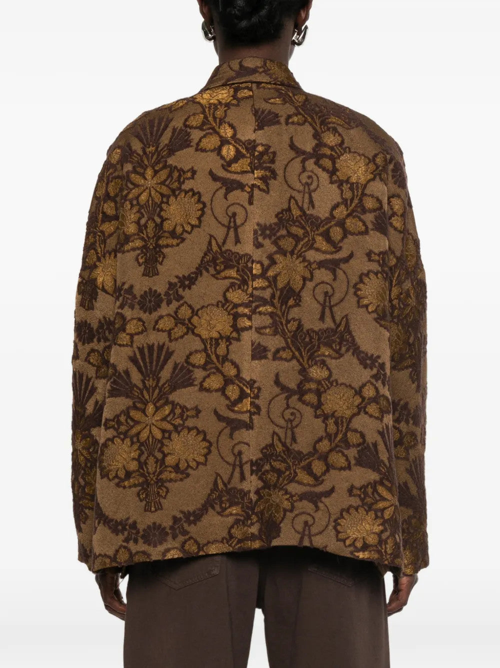 Brown jacket, full body view