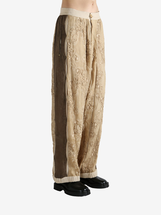 Tan pants worn by a person, showing the pants fit