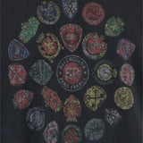 Close up of the black t-shirt, showing texture of the cotton fabric