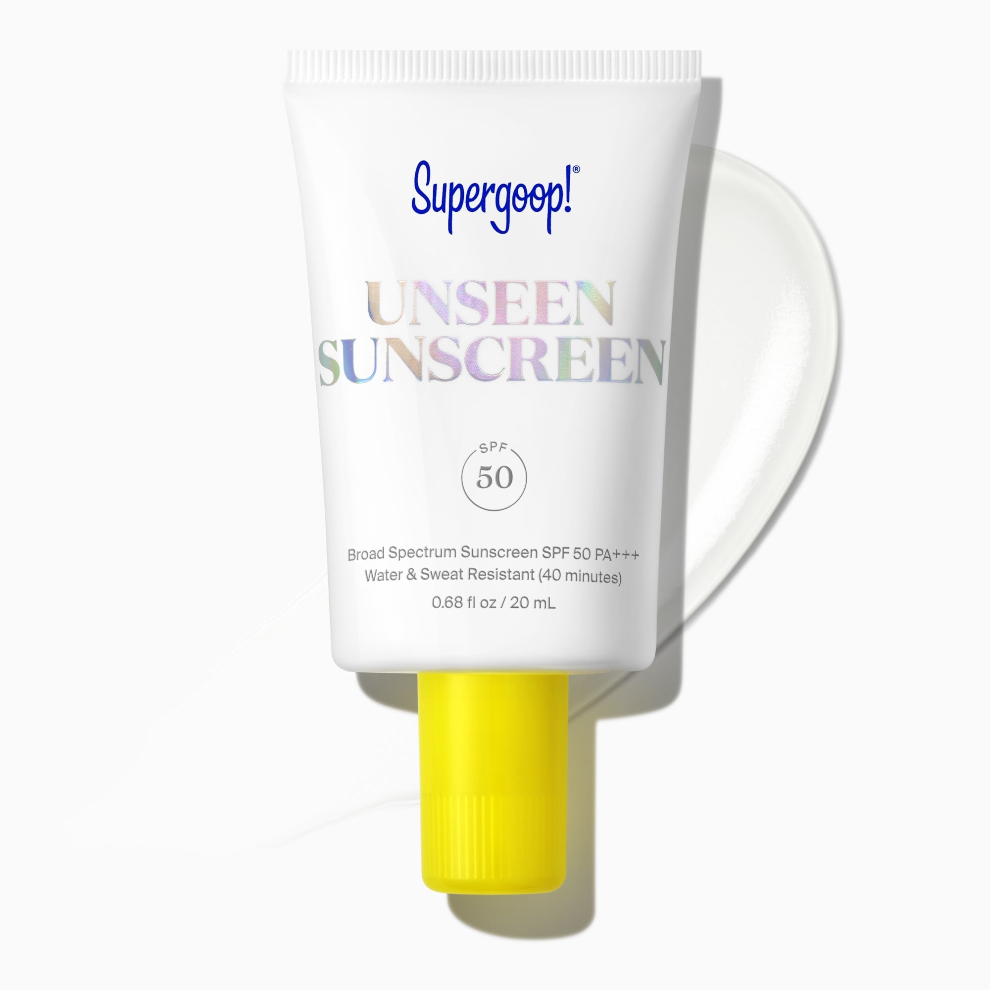 White sunscreen, front view
