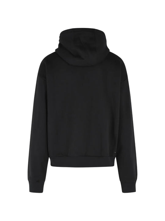Black hoodie, back view