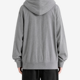 Grey t-shirt, full body view