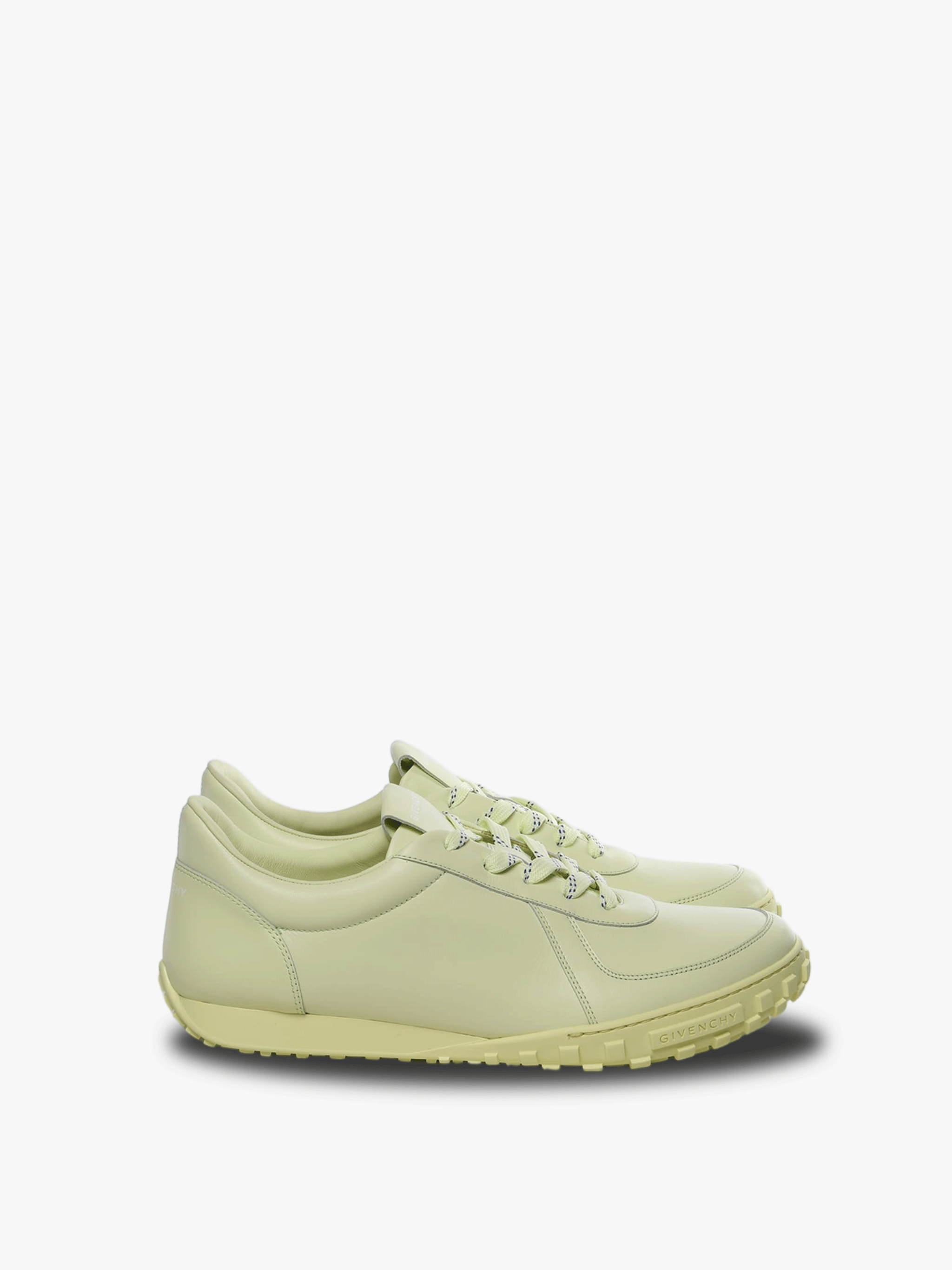 Green sneakers, front view