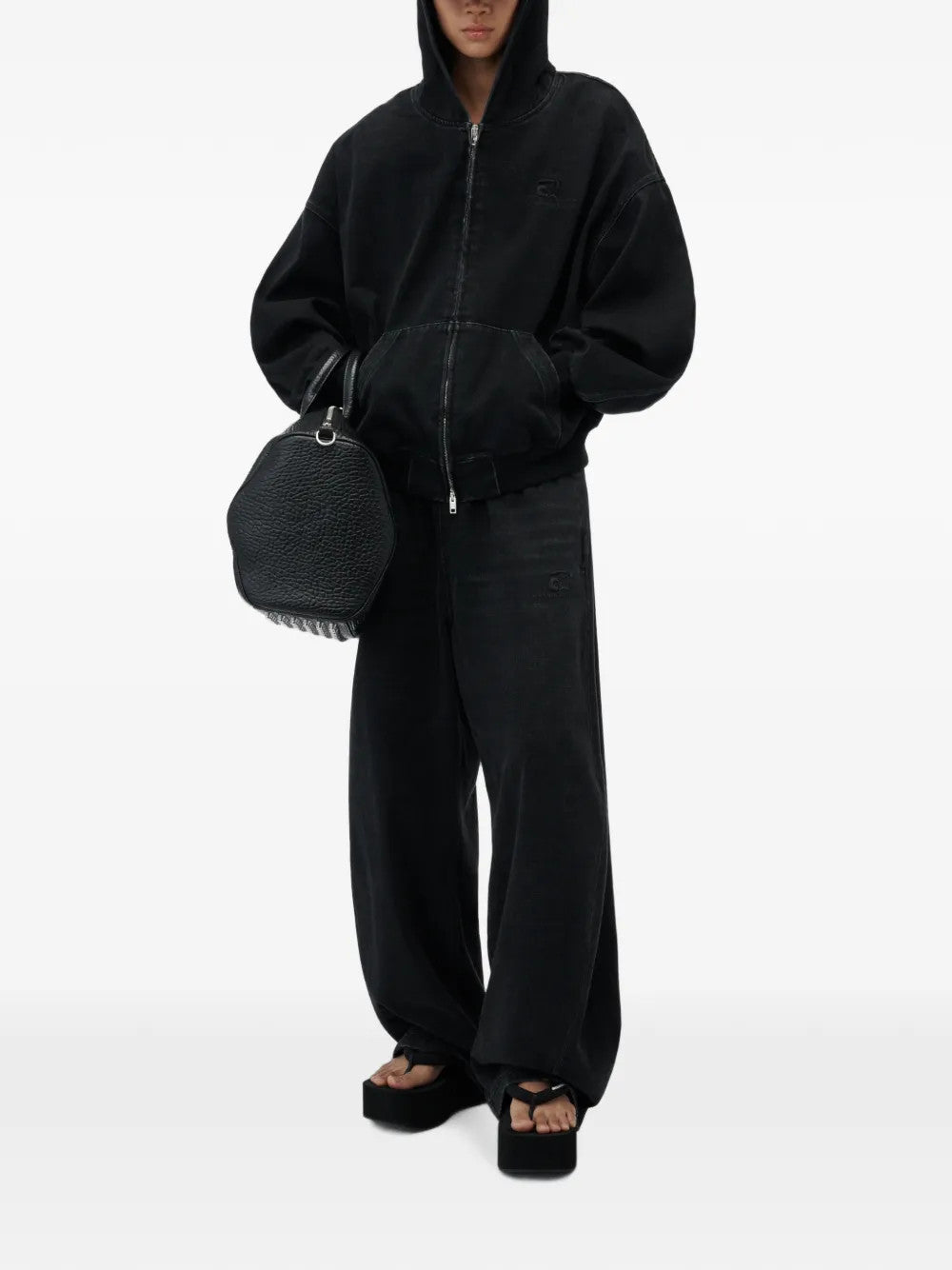 Black pants, full body view