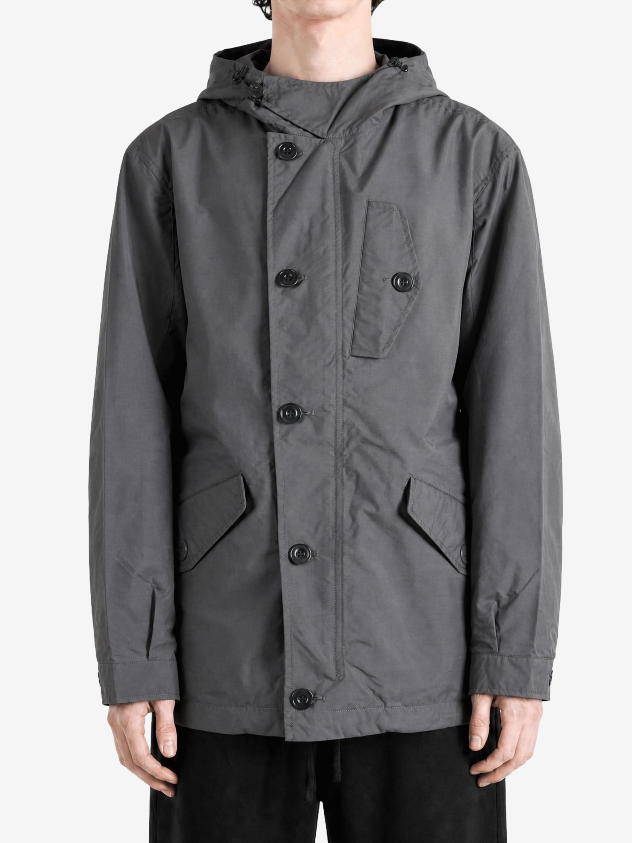 Grey jacket, full body view