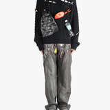 Black knitwear, full body view