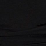 Close up of Black dress, showing texture of the 95% cotton/ 5% elastane fabric