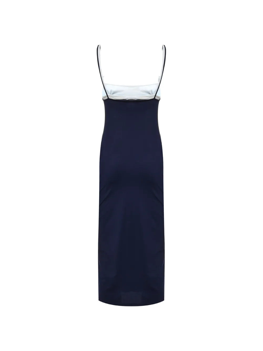 Navy dress, front view