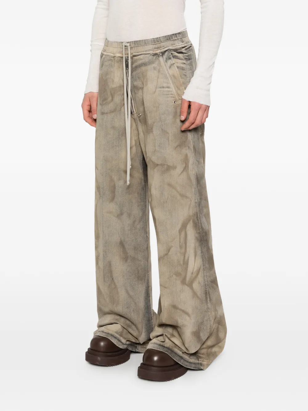 Tan pant worn by a person, showing the pant fit