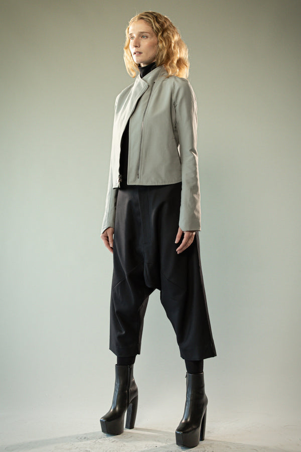 Grey jacket, full body view