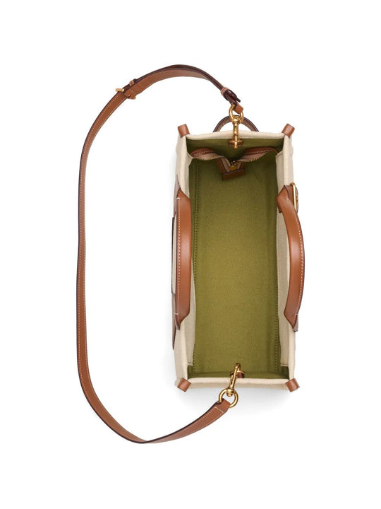 Tan bag, front view