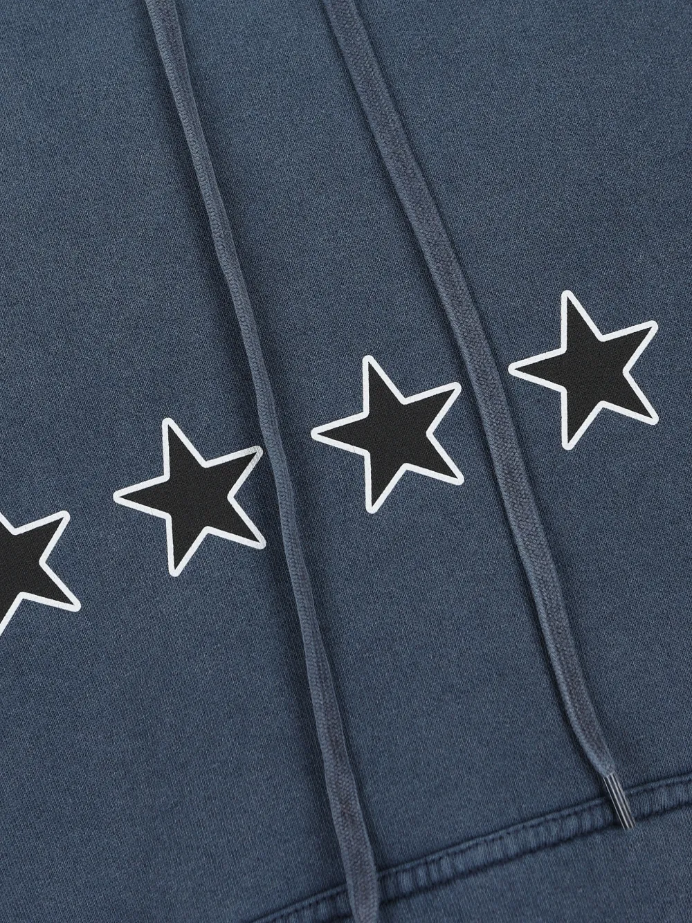 Close up of blue sweats-hoodies, showing texture of the fabric