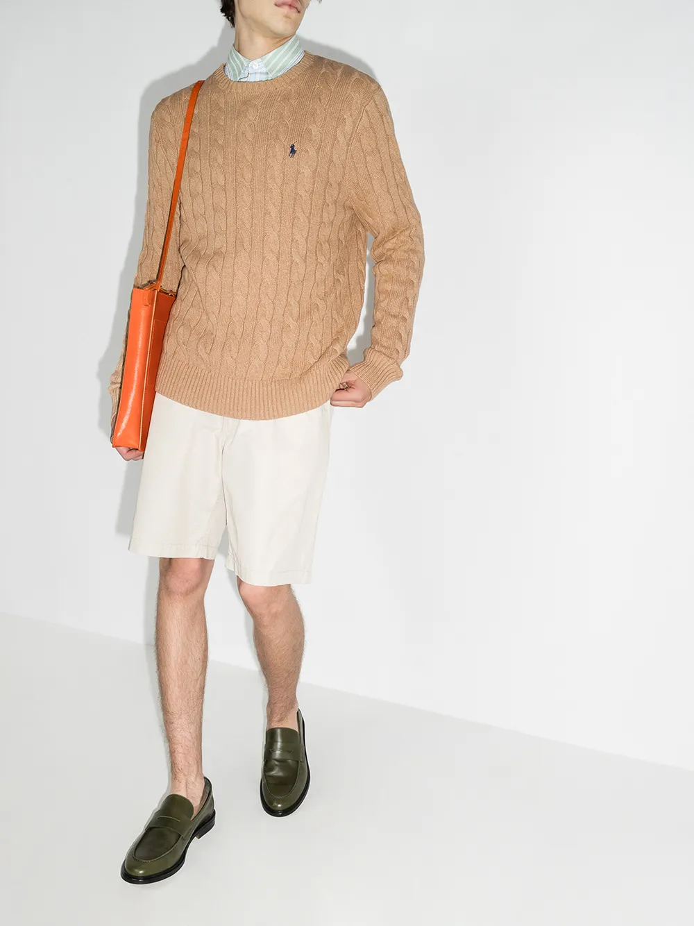 Orange sweater, full body view