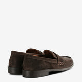 Brown loafers,back view