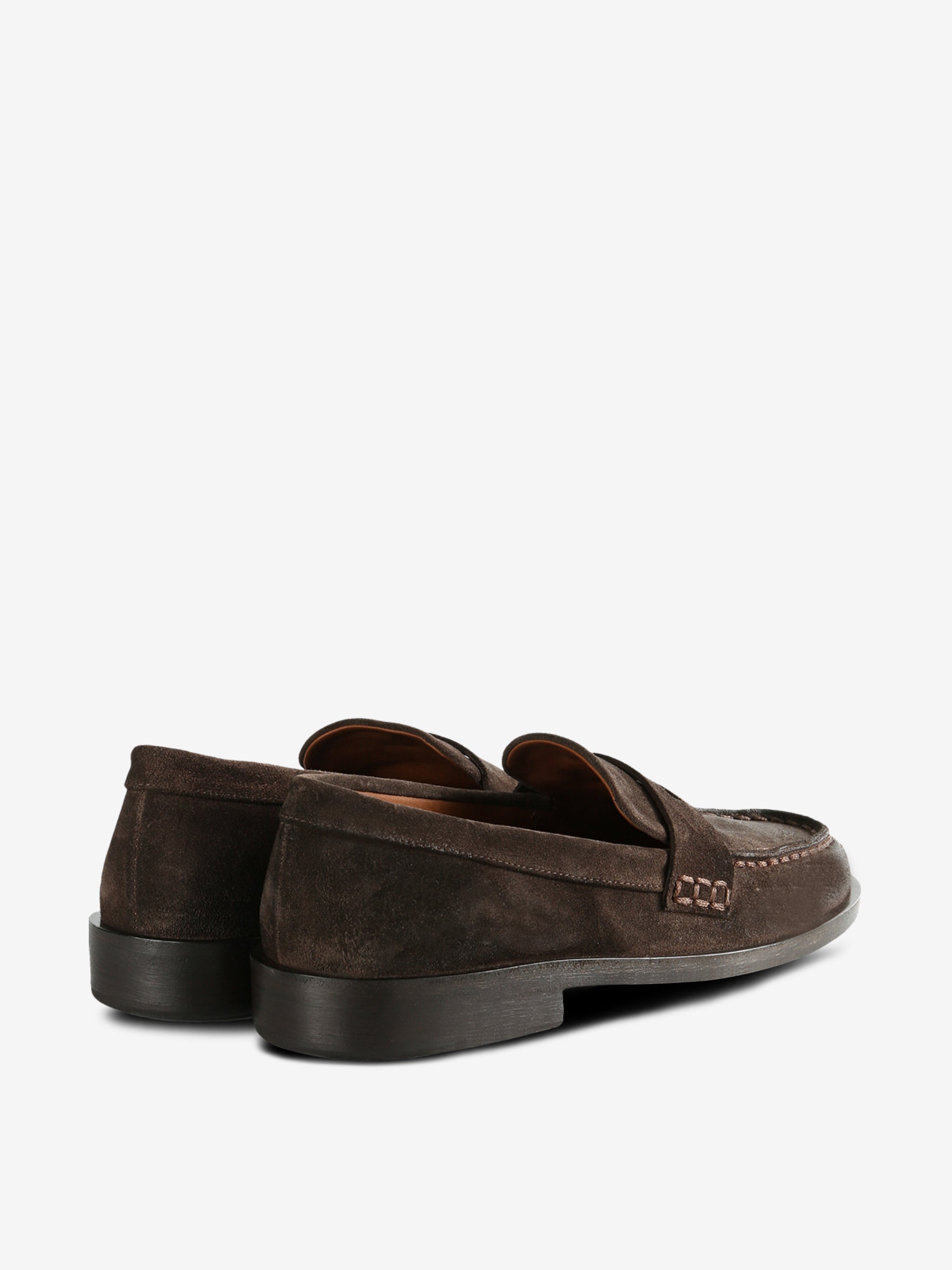 Brown loafers,back view