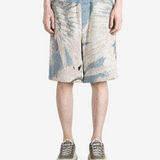 Blue shorts, full body view