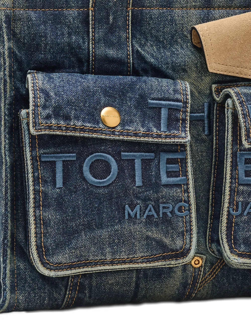 close up of blue bags, showing texture of the cotton fabric