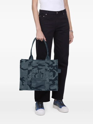 Blue bags, full body view