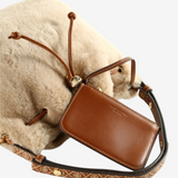 Tan bag, front view