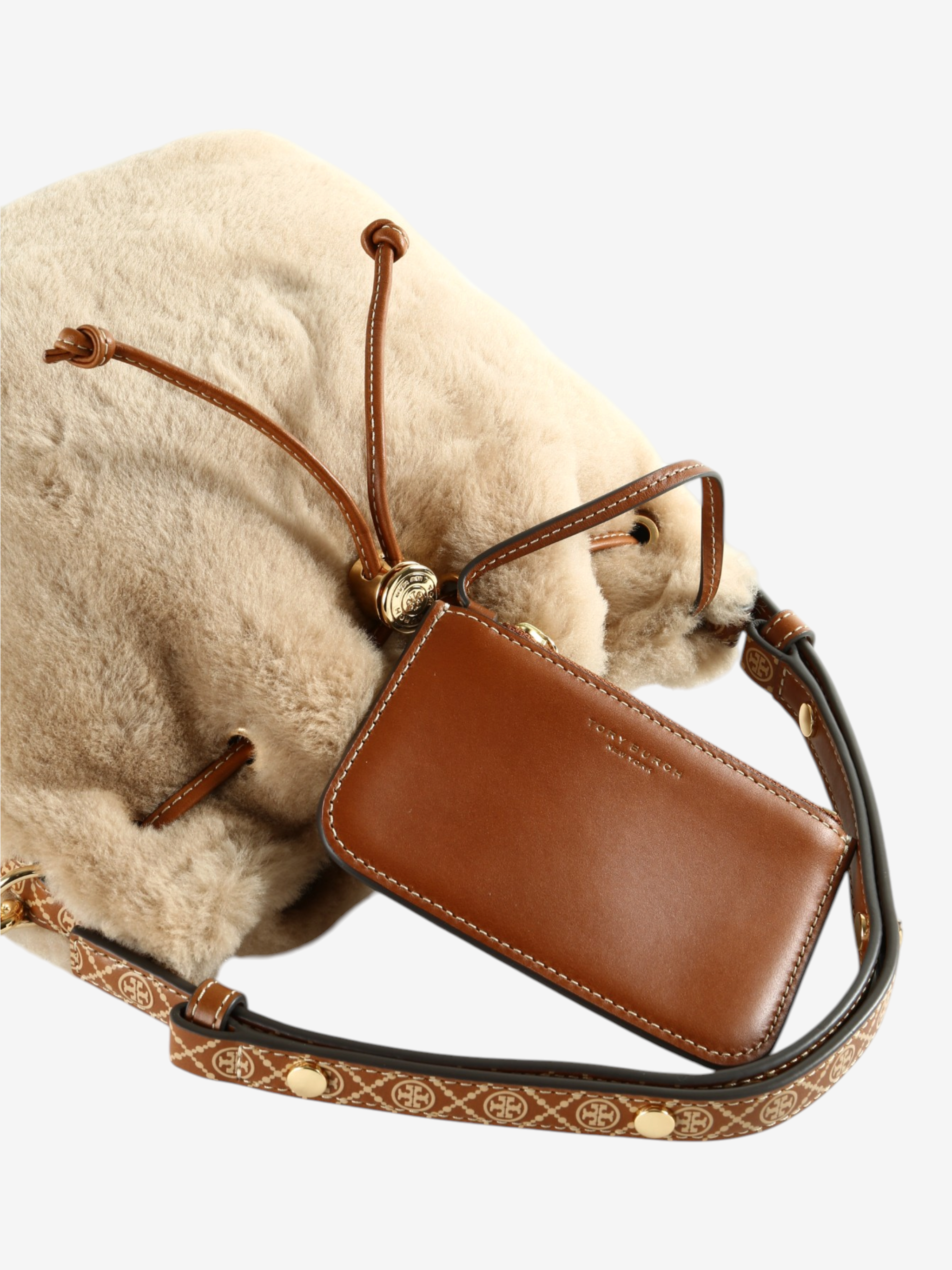 Tan bag, front view