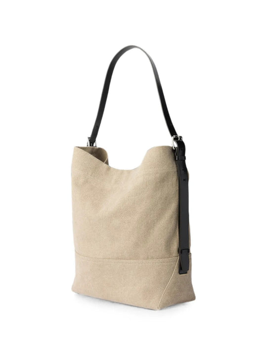 Tan bag, front view