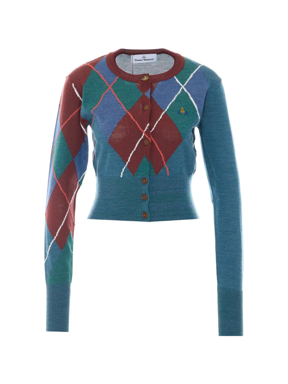 Blue knitwear, front view