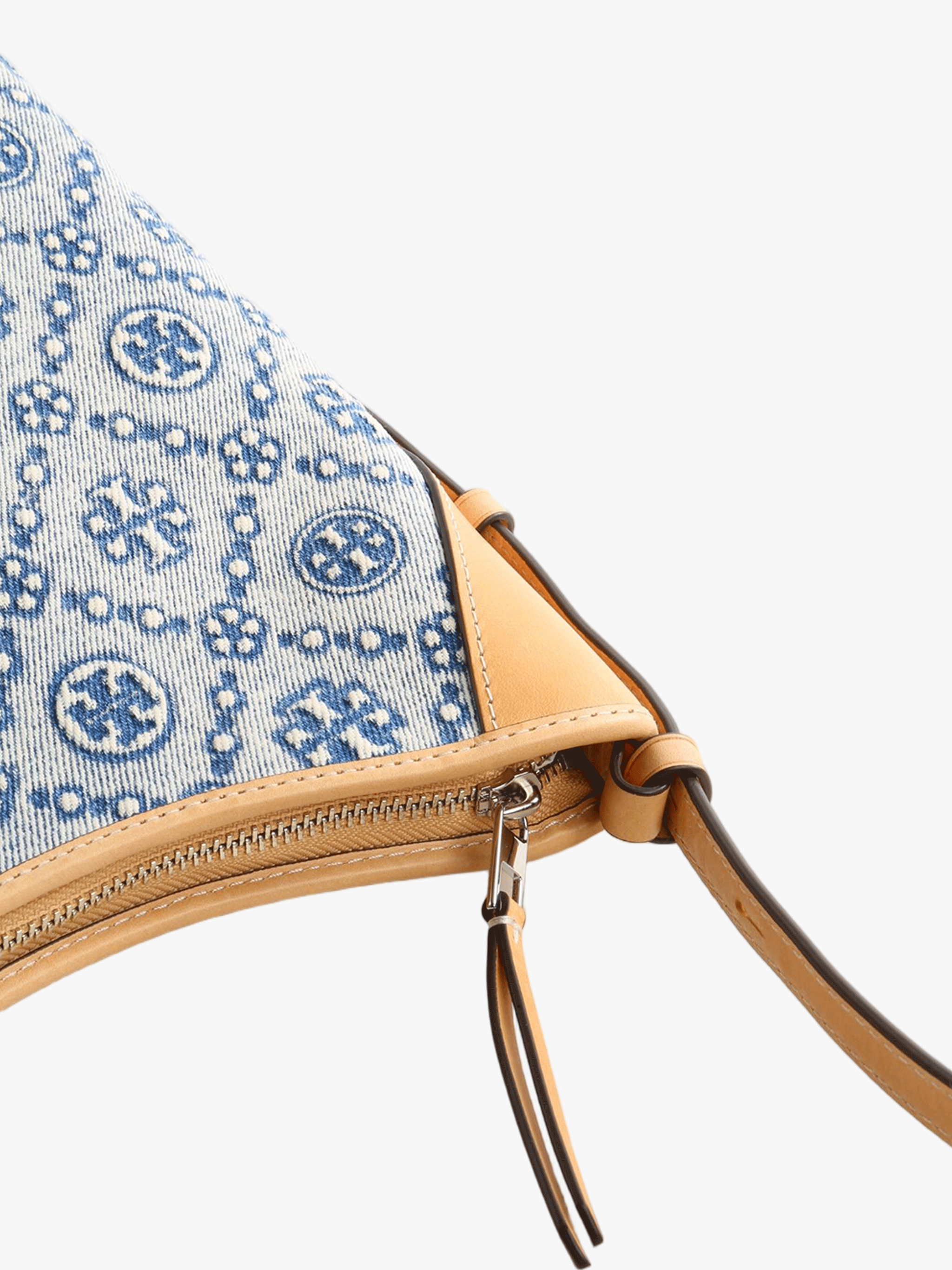 Close up of blue bag , showing texture of the fabric
