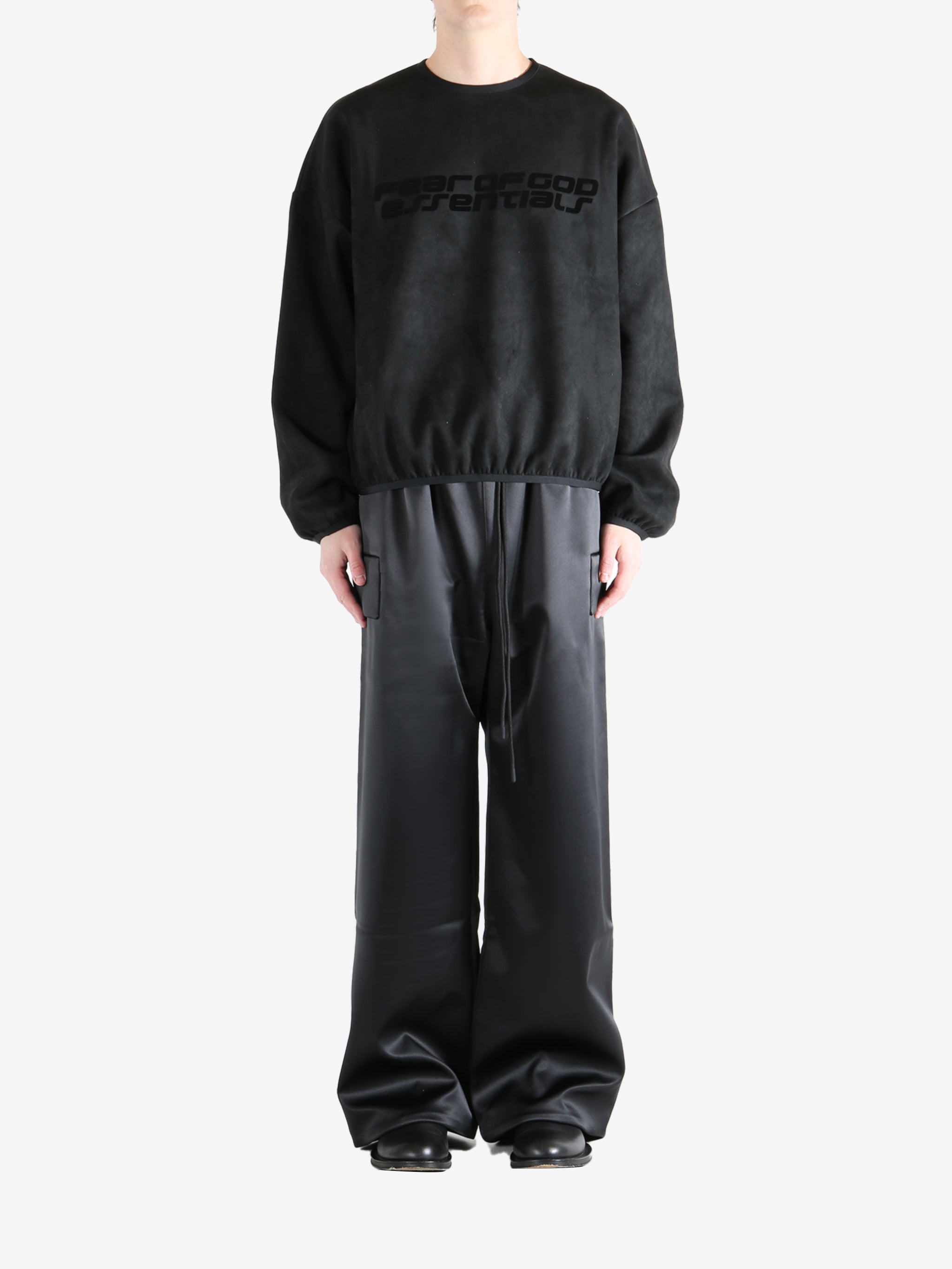 Black sweatshirt, full body view