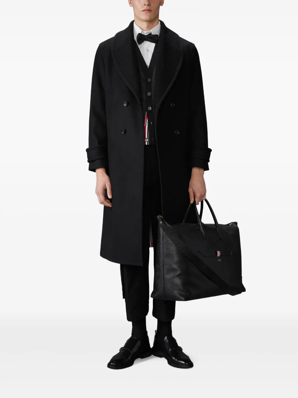 Black knitwear, full body view