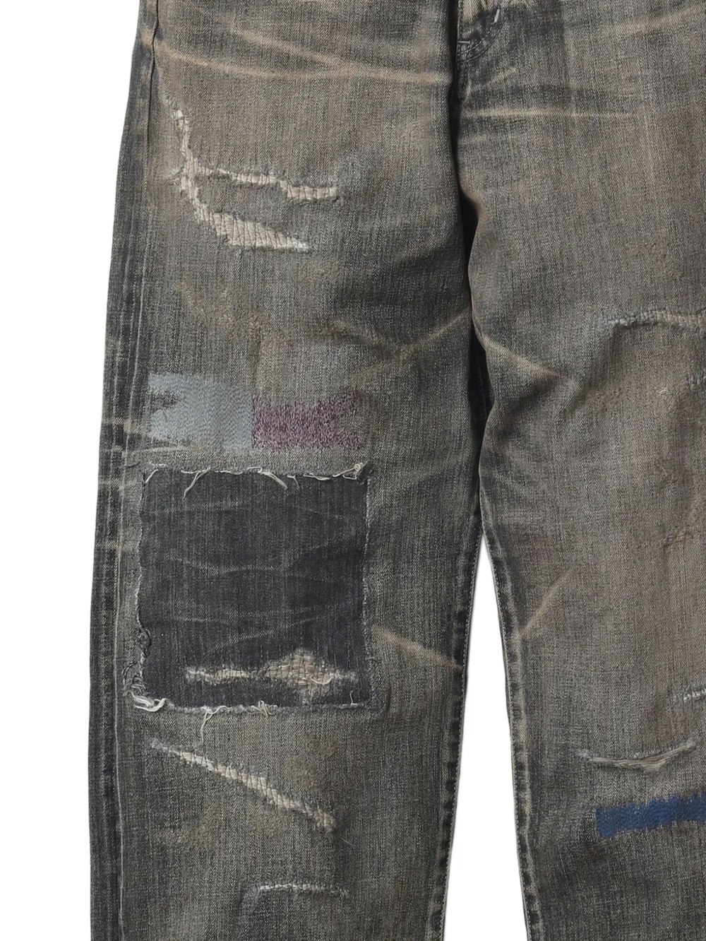 Close up of black pants, showing texture of the Cotton fabric