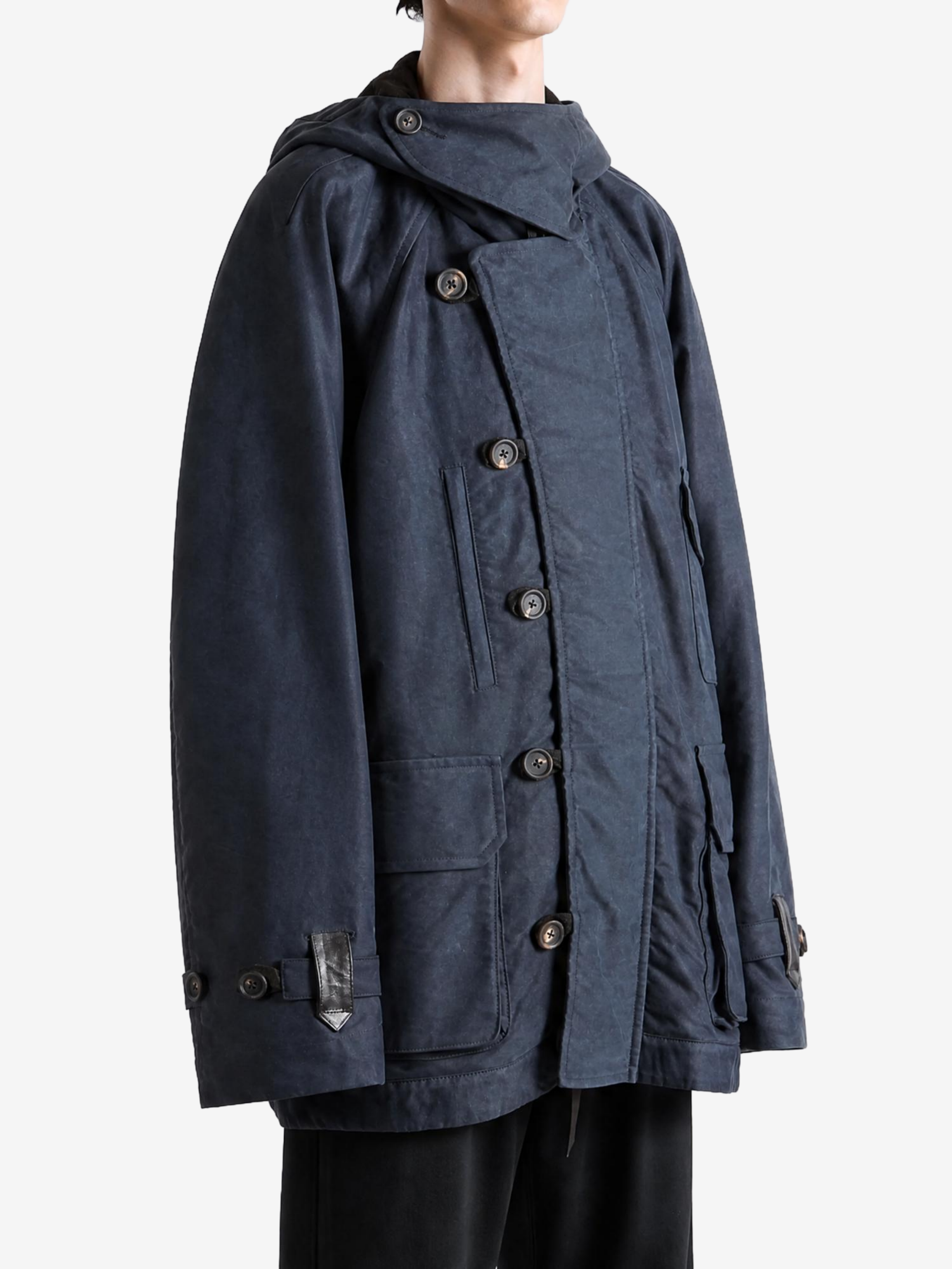 Navy jacket, front view